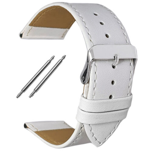 Men's Women's White Leather Watch Strap Glove Grain Sizes 8mm-30mm - Picture 13 of 13