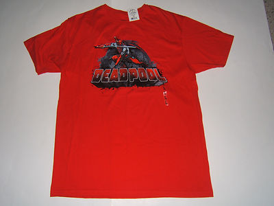 T-shirt Marvel Deadpool Homme Rouge - épées - 100% Coton - Taille L - Neuf Avec étiquettes