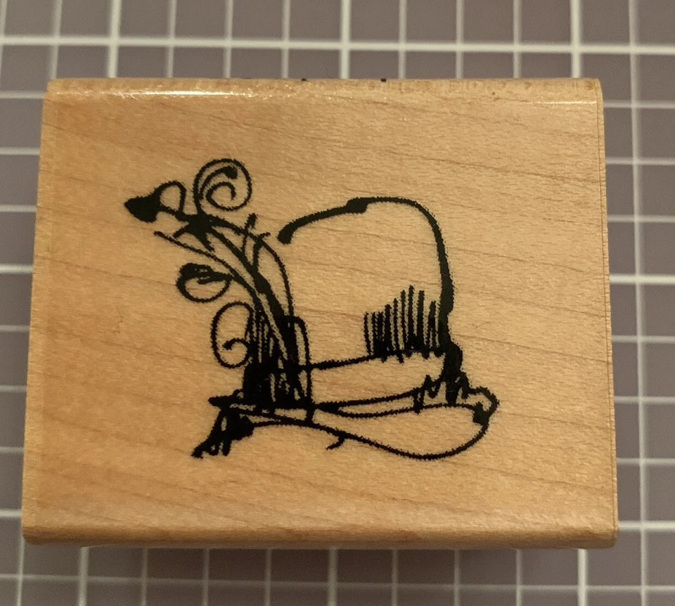 Sombrero con sello de goma Dawn Houser Inkadinkado boceto sombrero rojo sociedad sombrero de fantasía 8355K Foto 2 de 4