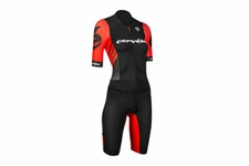 Cervelo Drag 2 Zero Tri Skin Suit Women's Medium Black/Red Triathlon Endura NEW