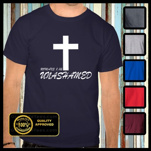 Christian T-shirt Unashamed Romans Bible Verse Religion Church Christian Tshirt - Picture 9 of 9