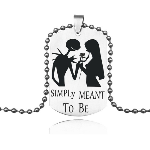 "SIMPLY MEANT To Be" Nightmare before Christmas Jack & Sally Pendent Necklace - 第 2/2 張圖片