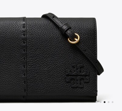 Tory Burch McGraw Wallet Crossbody, Black, Style 90822, New