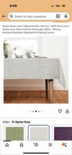 Solino Home 100 Linen Tablecloth In Oyster Grey 60 X 144 . New in original Box