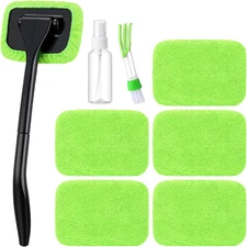 8 Pcs Car Windshield Cleaner Tool Kit with Extendable Handle, Microfiber Towel P