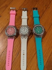 3x LED Light Flash Luminous Watches Women Men Boys Girls Silicone Wrist Watch