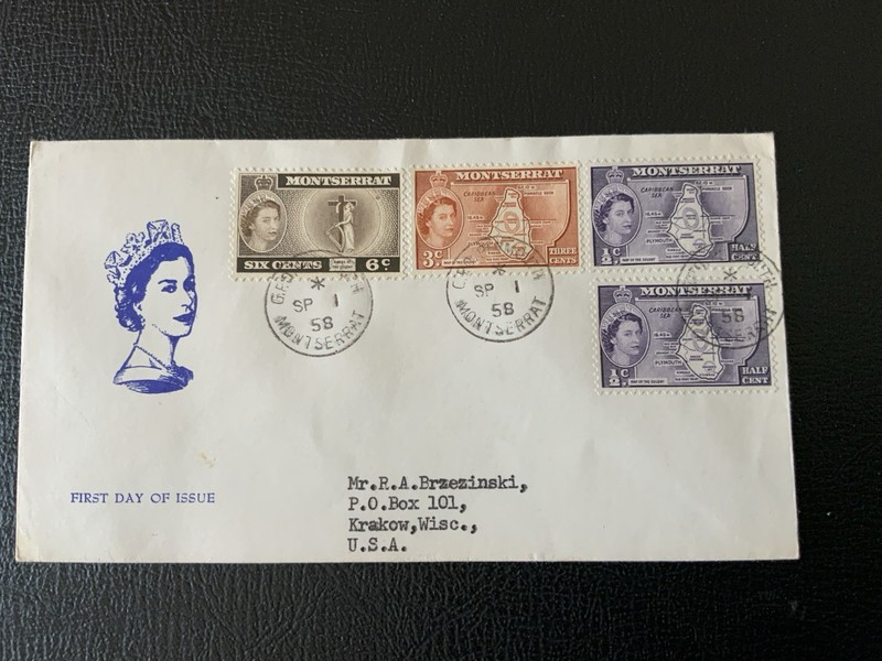 Montserrat 1958 #146-148 QEII Definitives - FDC