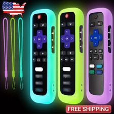 1P Silicone Remote Control Cover For Roku Glow-In-The-Dark TV Remote Holder Case