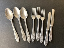 8 Piece Toy Aluminum Silverware Set Germany Bear Design E7-31