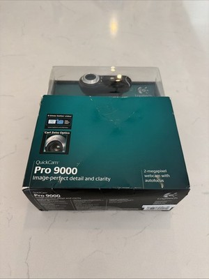 Logitech QuickCam Pro 9000 HD USB Webcam V-UBM46 Carl Zeiss 2MP Autofocus