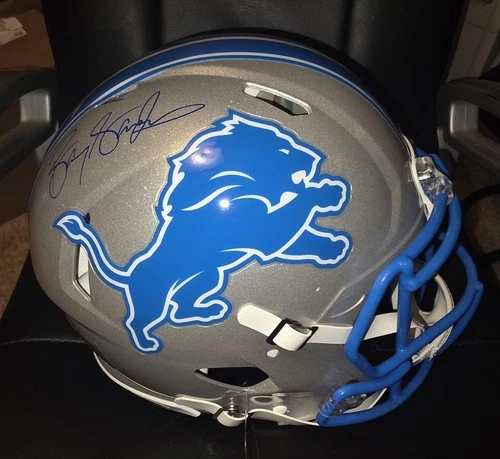 Barry Sanders Autographed Detroit Lions Authentic Throwback Speed Helmet