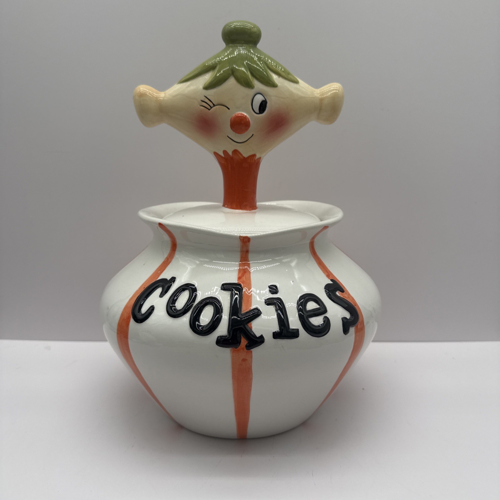 Vintage PIXIEWARE COOKIE JAR Grant Howard Associates GHA Holt Howard Pixie MCM