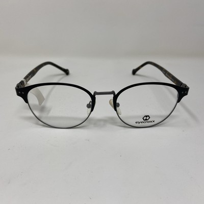 EYECROXX EYEWEAR 543M 49-18-140 BLACK TORTOISE ROUND EYEGLASSES 146T