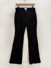 Pilcro Low-Rise Icon Flare Corduroy Pants Womens 27 Black Stretch Anthropologie