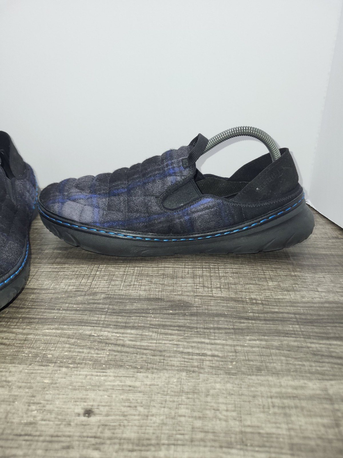 Merrell Scarpe Uomo 10 Capanna Moc Stormy Kromer Blu Plaid Trapuntate Slip on J89097