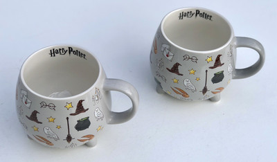 Paar Harry Potter Kessel geformte Tassen Tassen grau Zaubererwelt Symbole sehr guter Zustand