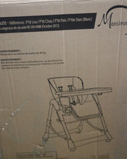 Krzesełko dla dziecka Monsieur Bébé, składane, z regulacją wysokości, oparcie i stół