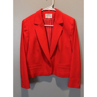 Vintage Pendleton Women's 100% Virgin Wool Red Blazer See Measurements