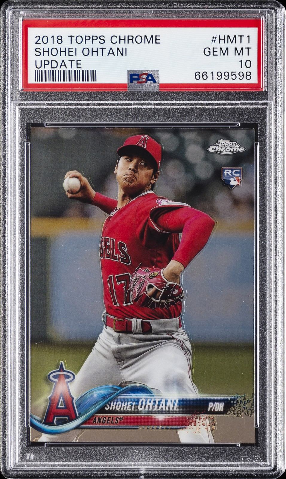 2018 TOPPS CHROME UPDATE #HMT1 SHOHEI OHTANI ROOKIE RC PSA 10