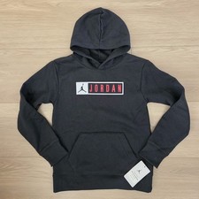 Nike Air Jordan Boys Hoodie Medium Black Jumpman Pullover Sweatshirt 60 NWT