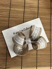 Burlap Boutique Hair Bow Handmade Alligator Clip for Girls Hair Accessories