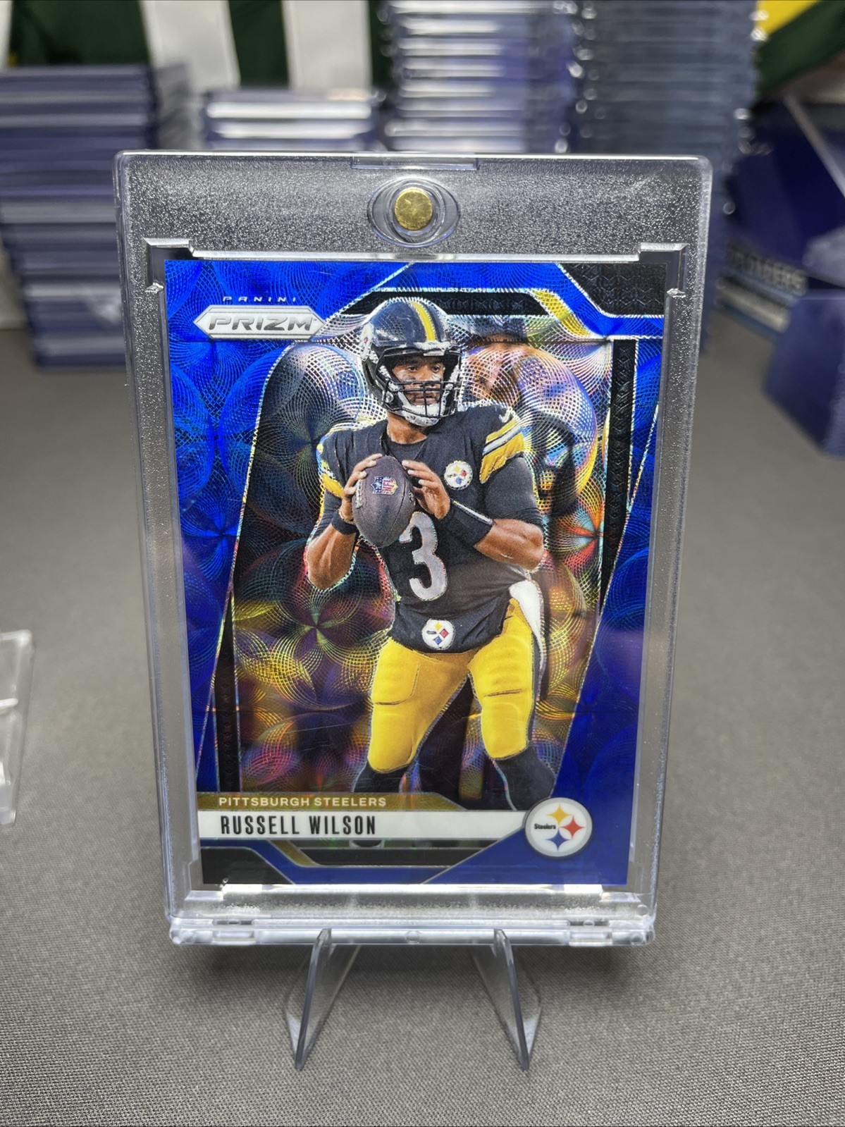 2024 Panini Prizm Dark Blue Retail Prizm #240 Russell Wilson (SSP)