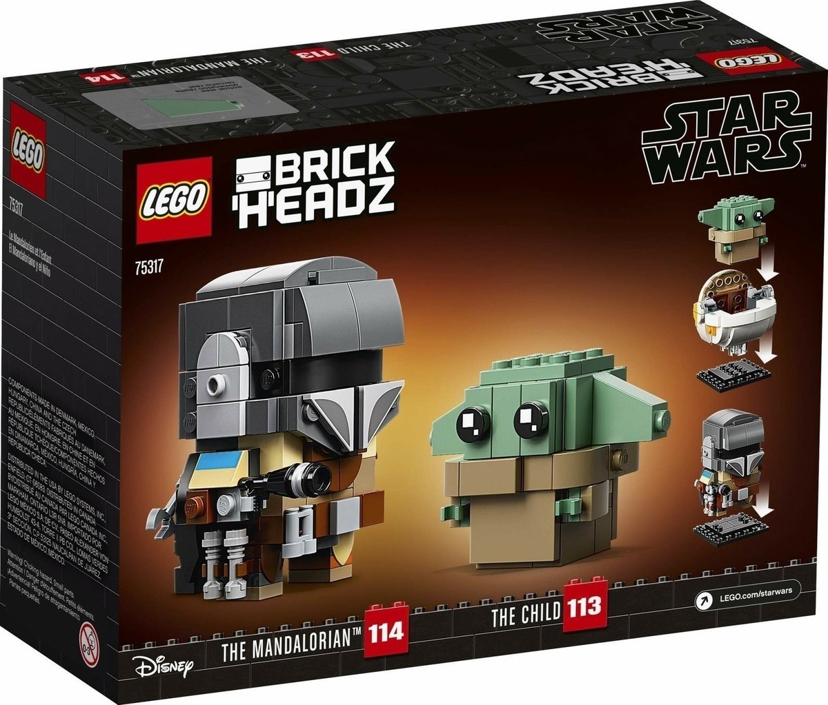 LEGO 75317 BrickHeadz Star Wars The Mandalorian & The Child Grogu