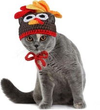 Legendog Cat Costume Pet Turkey Hat Thanksgiving Apparel for Small, Brown