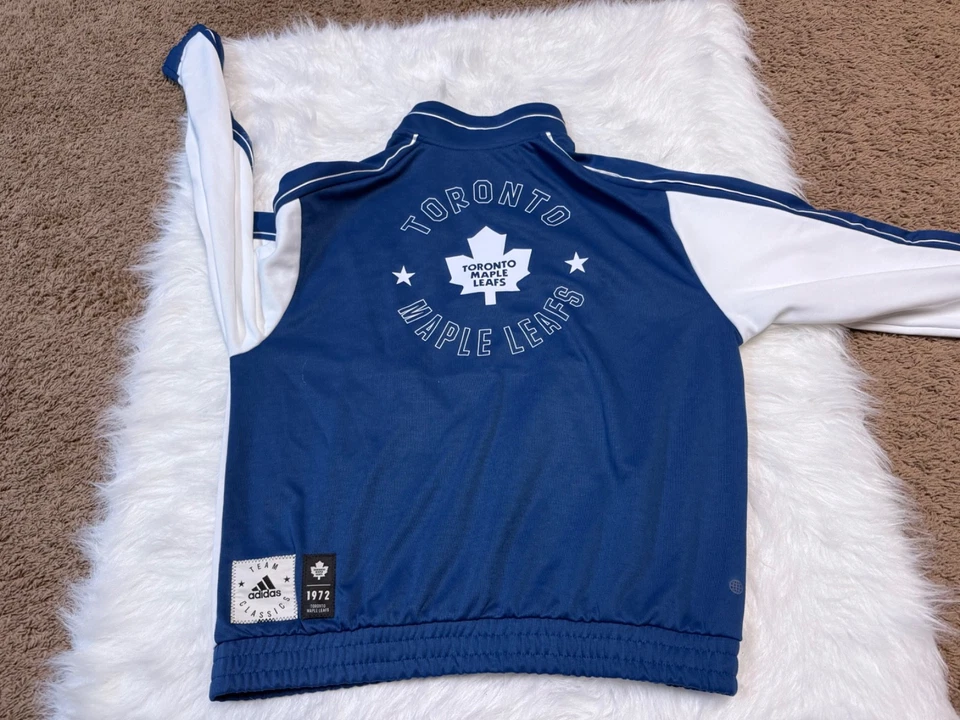 Chaqueta Pullover Toronto Maple Leafs Adidas 1/2 Cremallera Para Hombre Talla Mediana HY3093 Foto 4 de 4