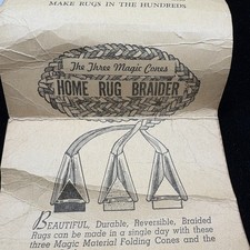 The Three Vintage Magic Cones Home Rug Braider DYI Craft