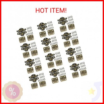 24Pcs Jewelry Box Hinges 12Pcs Antique Latch Hook Hasp Small Box Hardware Decora