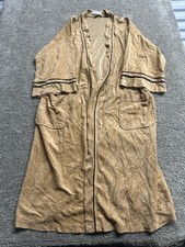 Vintage Christian Dior Robe De Chambre Mens One Size Velour Tan Brown Trim