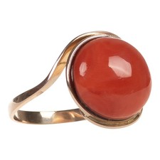 Ring in Gold 333 mit 13 mm Koralle Gr.  59/18,8 mm (D3760)