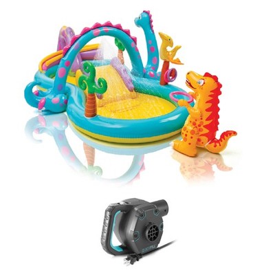 Intex 11' x 7.5' x 44'' Dinoland Play Center Kiddie Swimming Pool w/ air pump