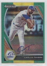2021 Panini Prizm Draft Picks Green & Yellow Hyper Carlos Tavera Auto 0s55