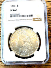 1886P Morgan Dollar NGC MS 65. White Blazer!