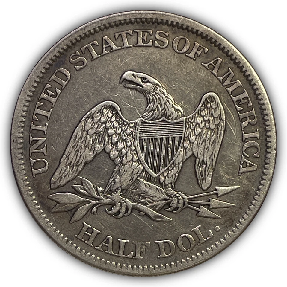 1863 Seated Liberty Half Dollar Extremely Fine XF Coin #27139 - Image 2 of 3