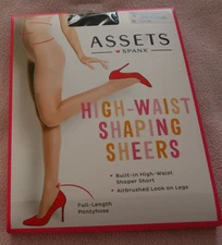Spanx Assets Womens Size 5 Black High Waist Shaping Sheers Airbrushed Look NIB