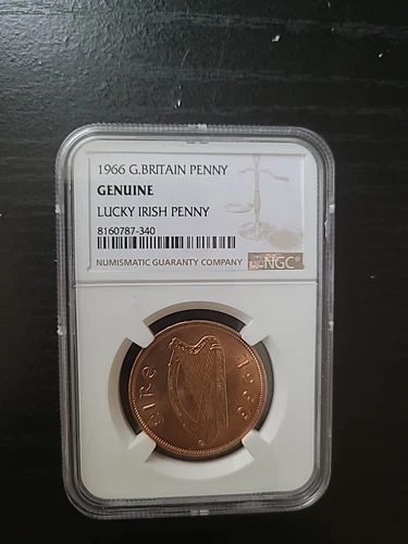 🍀1966 Ireland - NGC Genuine - Lucky Irish Penny - Beautiful Rare Coin 🍀