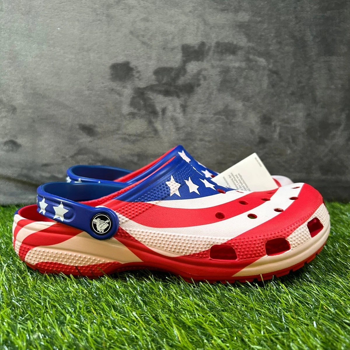 EUC CROCS Unisex USA Stars & Stripes Clog / Sandals - Red, White, Blue M8/W10 0394401008877-190_Crocs-W-  main image 2