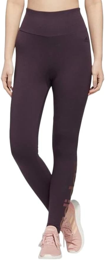 Adidas Essentials High-Waisted Women's Logo Leggings - BLK/RED - XS