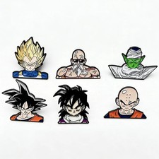 Dragon Ball Enamel Pin Badge Lot x6 Goku Vegeta Piccolo Anime Metal Brooch Set