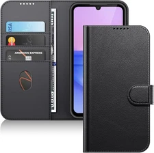 JETech Wallet Case for Samsung Galaxy A15 5G / 4G 6.5-Inch, Shockproof Black 