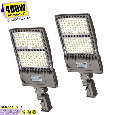 2 PACK 400W Outdoor Commercial Led Parking Lot Street Shoebox Lighting 56,000LM