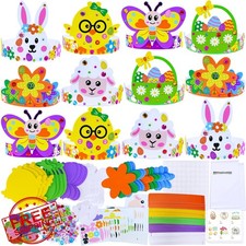Winlyn 24 Easter Headband Craft Kits - Bunny Chick Flower Foam