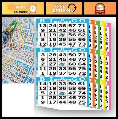 Bingo Game Books - 3 Faces, 5 Pages Each, 100 Disposable & Recyclable Sheets for