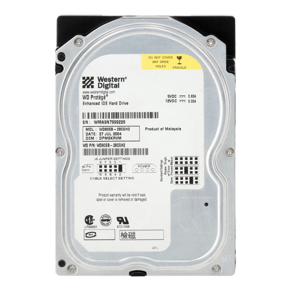 Disco Rigido WD PROTEGE WD80EB-28CGH2 8GB 5.4K 2MB ATA 3.5'' - Immagine 3 di 3