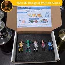 Matt Mason Drink Markers w/ Suction Cups Stay Put Retro Space Buddies Set of 5