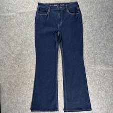 Old Navy Women's Dark Wash High Rise Wow Flare Jeans Size 8 29x30 Wide Stretch