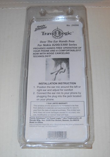 Travel Logic Over The Ear Hands Free w/Boom Mic #24096 for Nokia 8200, BRAND NEW - Picture 2 of 2
